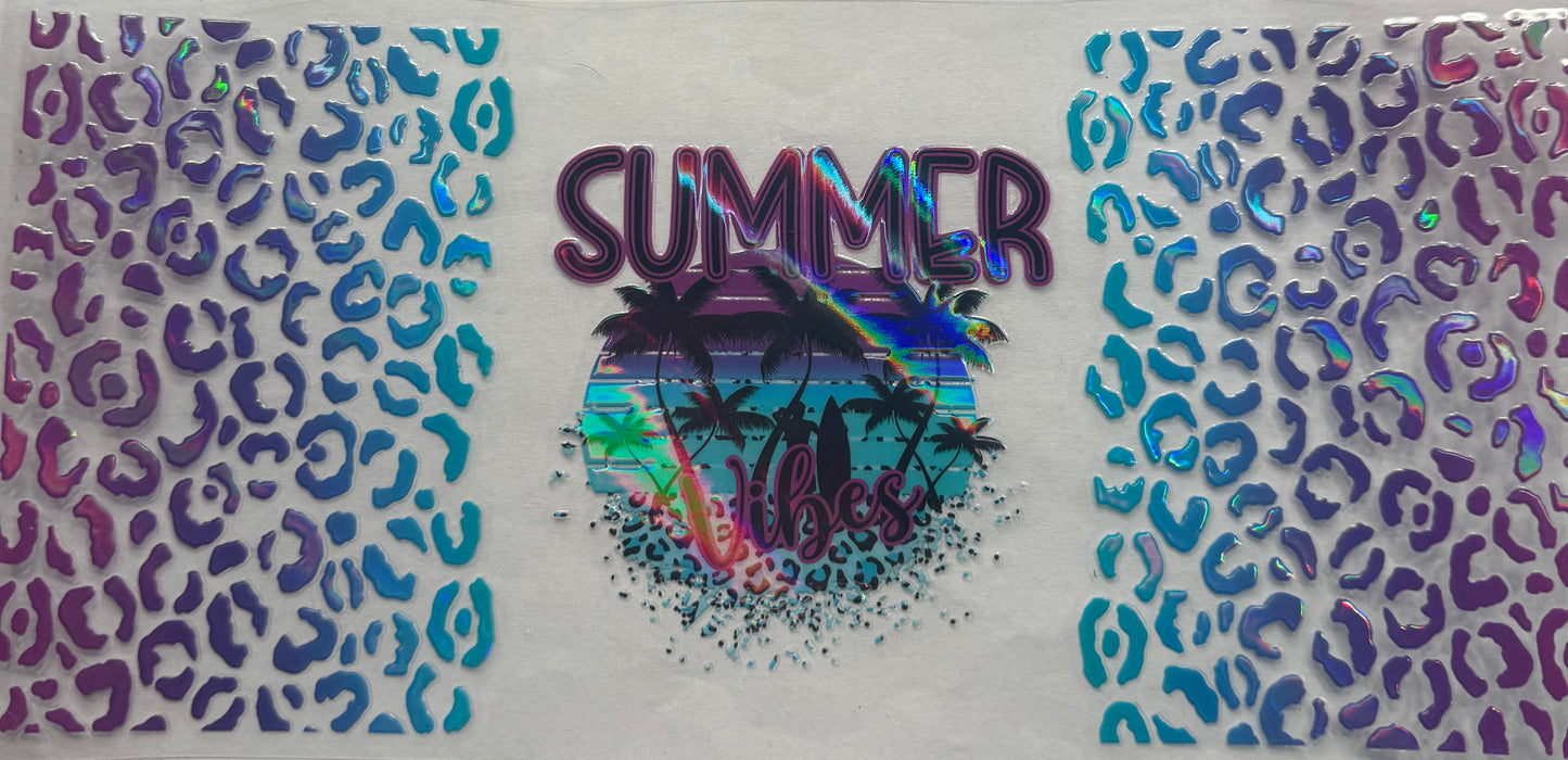 uvdtf transfer wrap Holo summer vibes cheetah