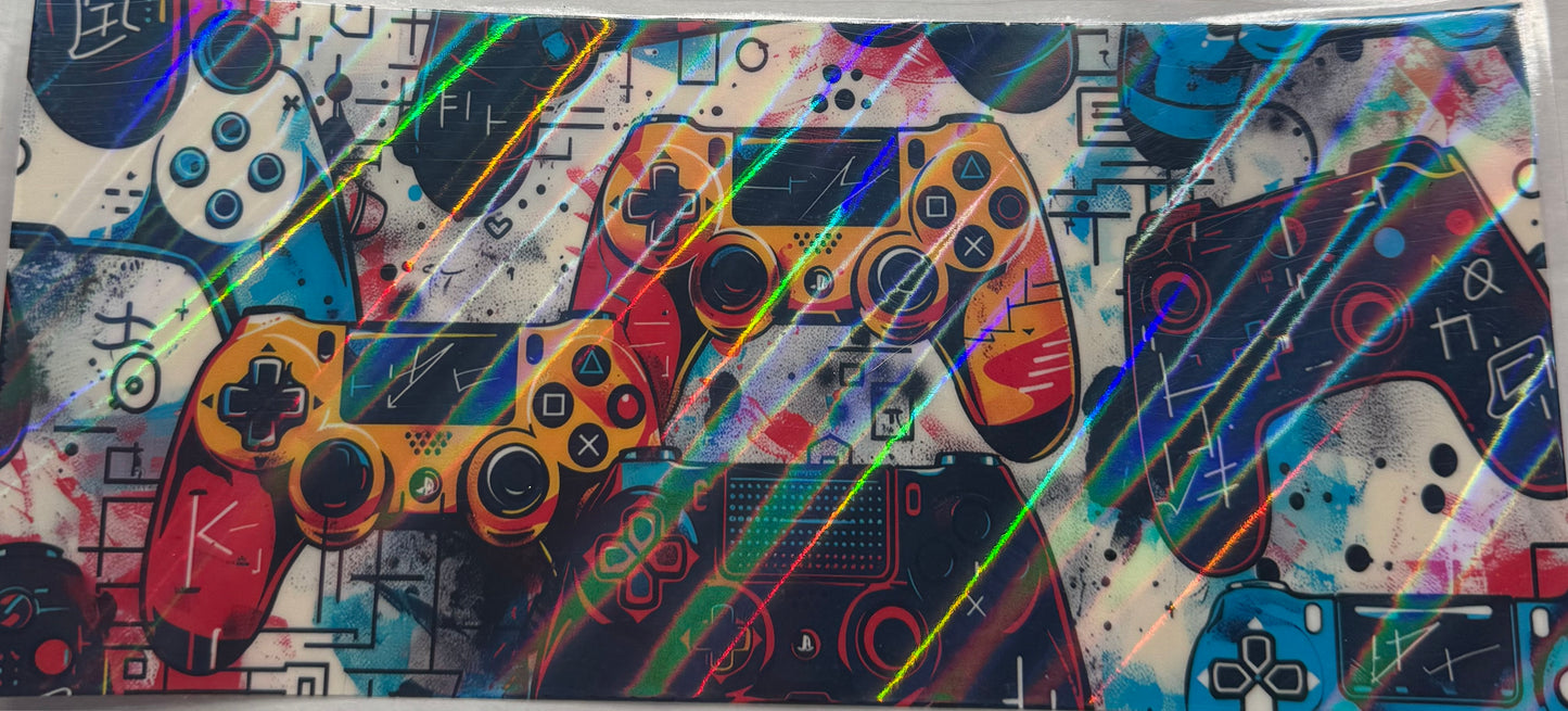 uvdtf transfer wrap holo big gaming controller