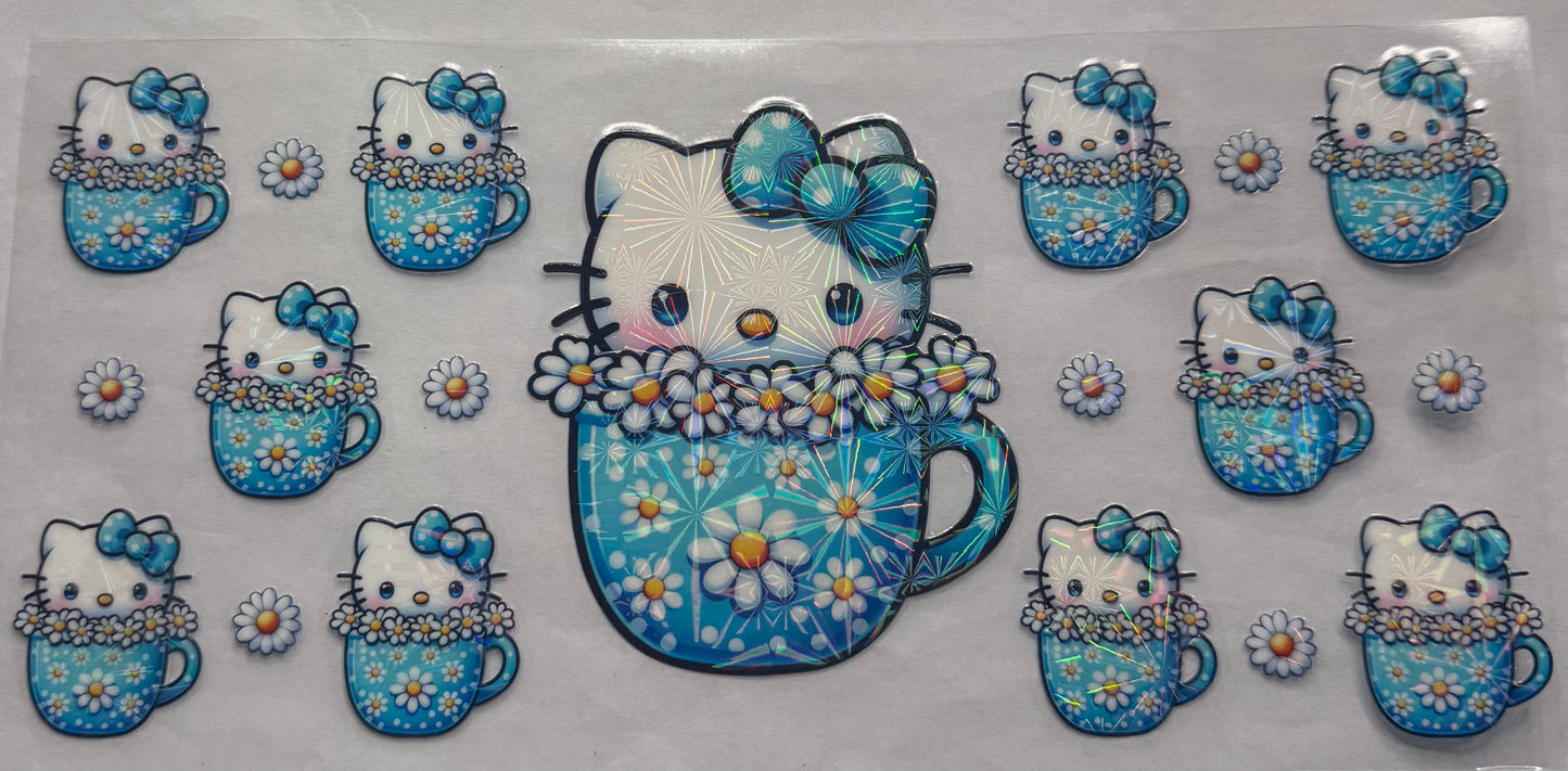 uvdtf transfer wrap holo teacup hello Kitty