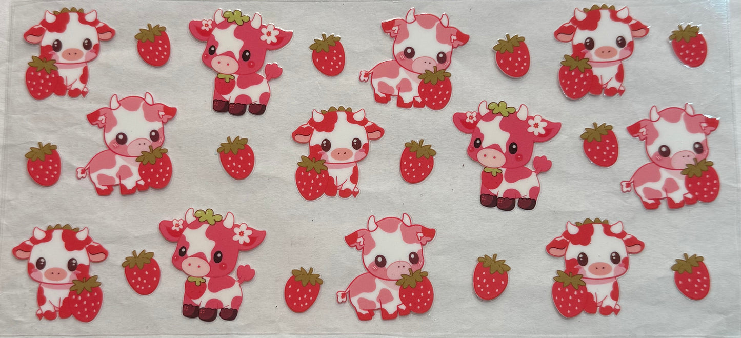 uvdtf transfer wrap strawberry cow