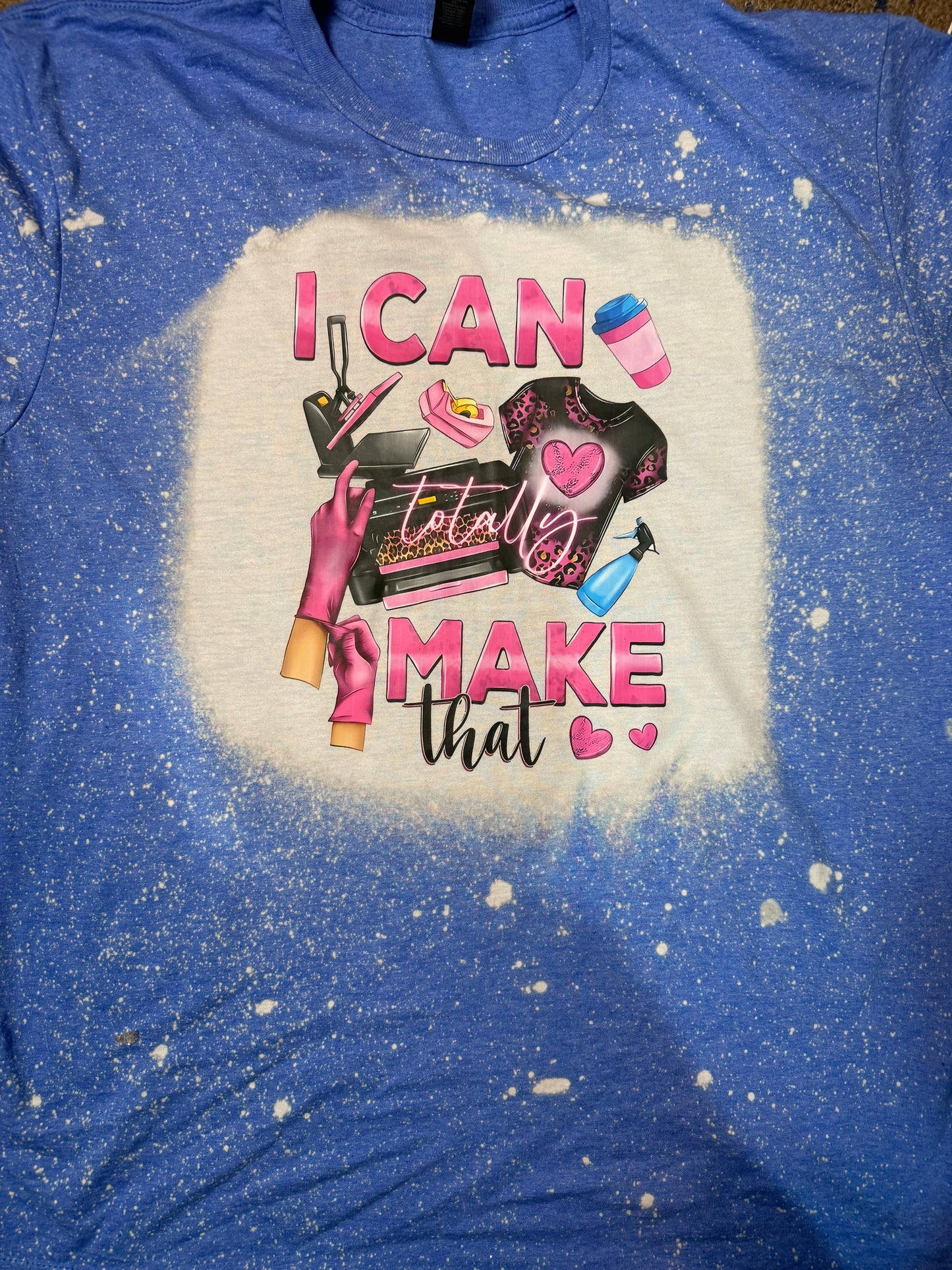 Custom bleach splattered shirts