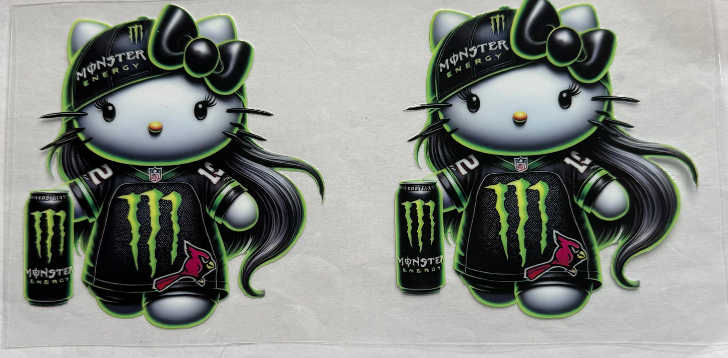 uvdtf transfer wrap Hello kitty monster energy drink