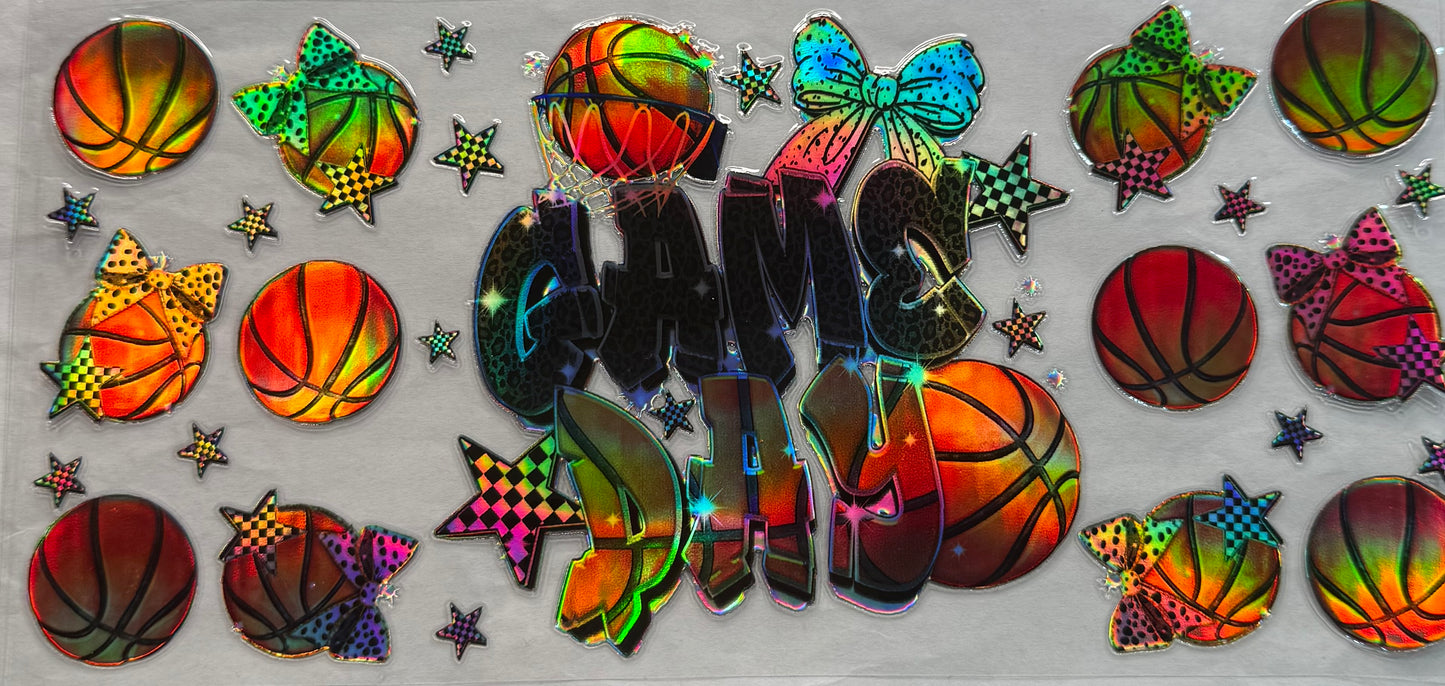 uvdtf transfer wrap holo game day basketball