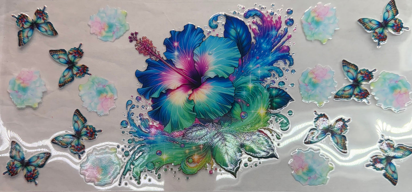 uvdtf transfer wrap floral with butterfly
