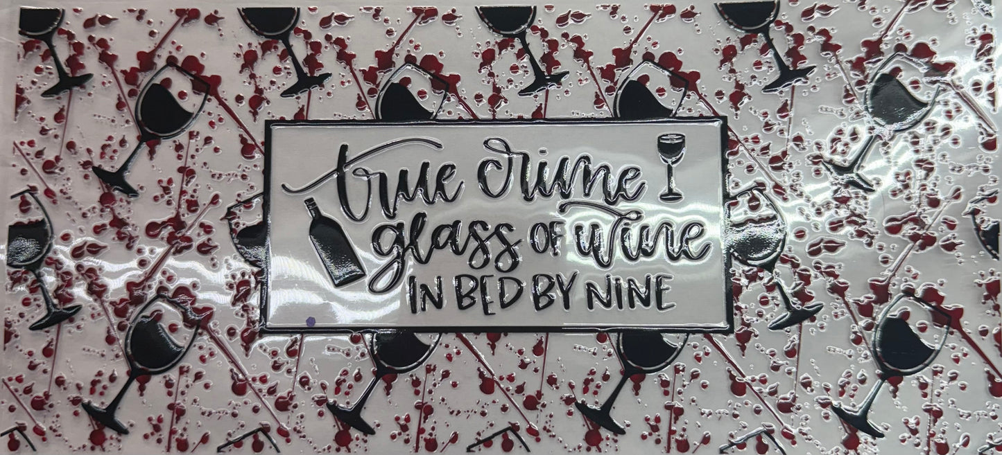 uvdtf transfer wrap true crime glass of wine