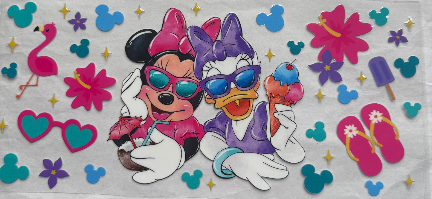 uvdtf transfer wrap Minnie Mouse with Daisy Duck summer
