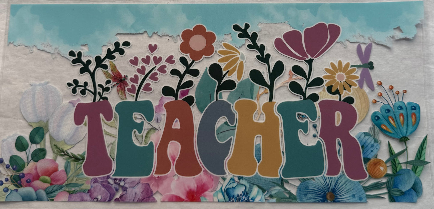 uvdtf transfer wrap teacher floral