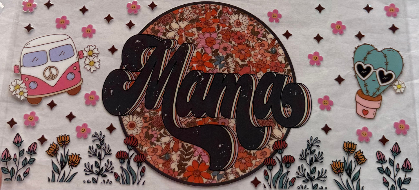 uvdtf transfer wrap mama with floral and bus
