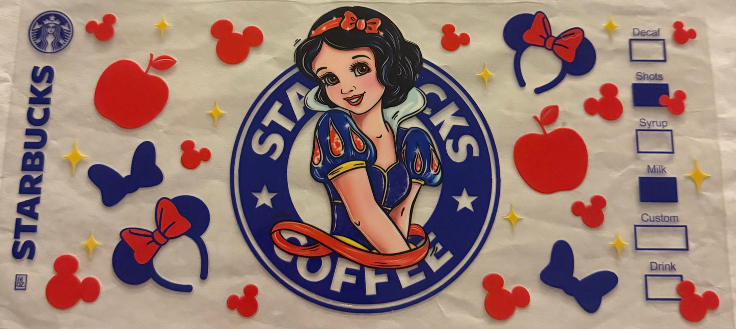 uvdtf transfer wrap Starbucks Disney snow white