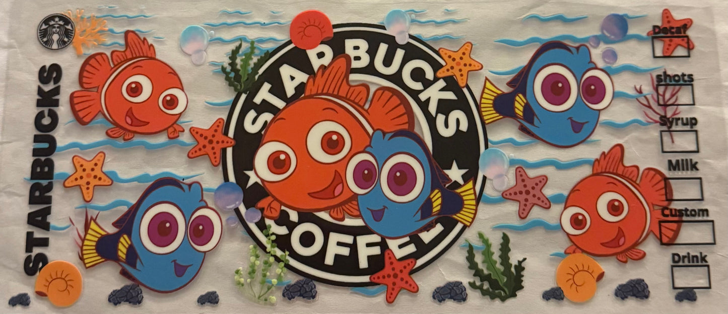 uvdtf transfer wrap Starbucks finding Nemo