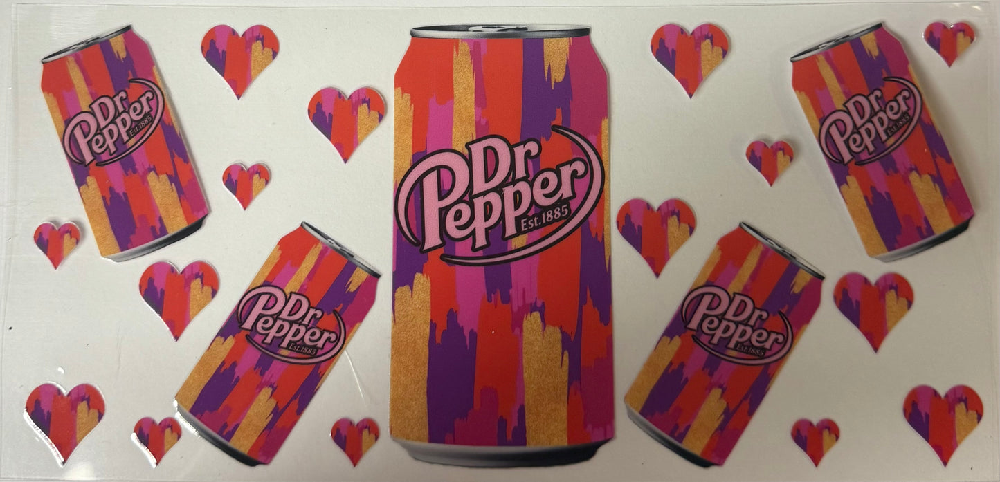 uvdtf transfer wrap Dr Pepper with hearts
