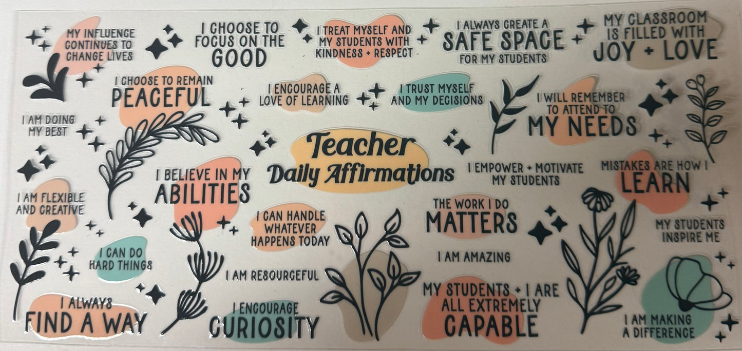 uvdtf transfer wrap teacher affirmations