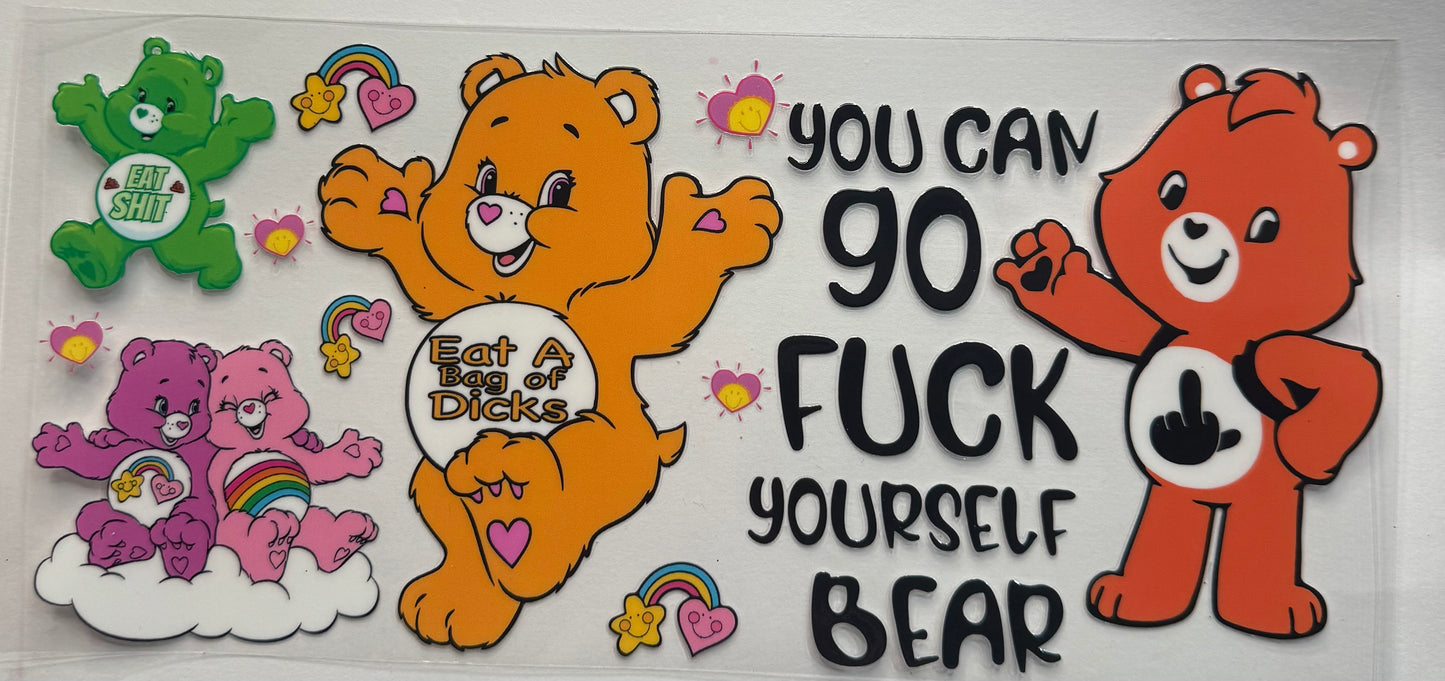 uvdtf transfer wrap naughty Care Bears the crew