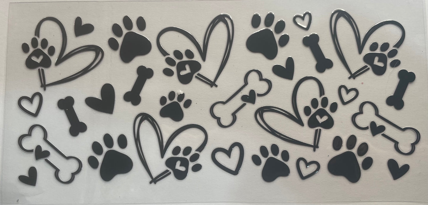 Cup wrap dtf paw prints