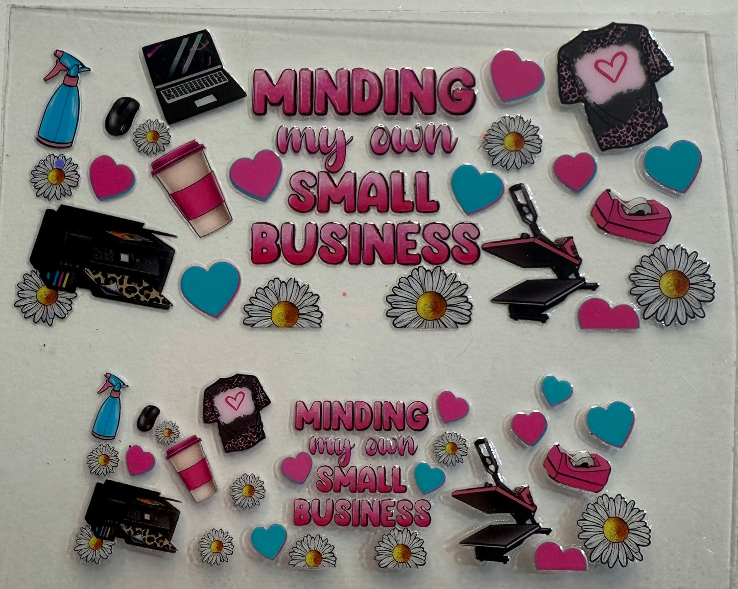 Mini Stanley keychains uvdtf wraps minding my small business