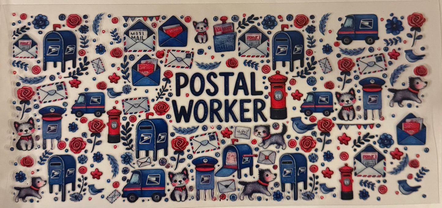 uvdtf transfer wrap postal worker