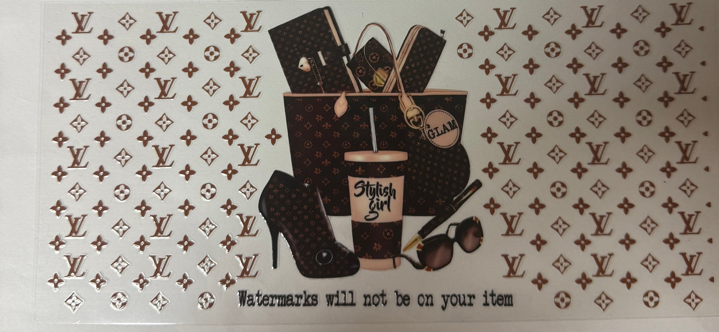 uvdtf transfer wrap lv with purse and coffee