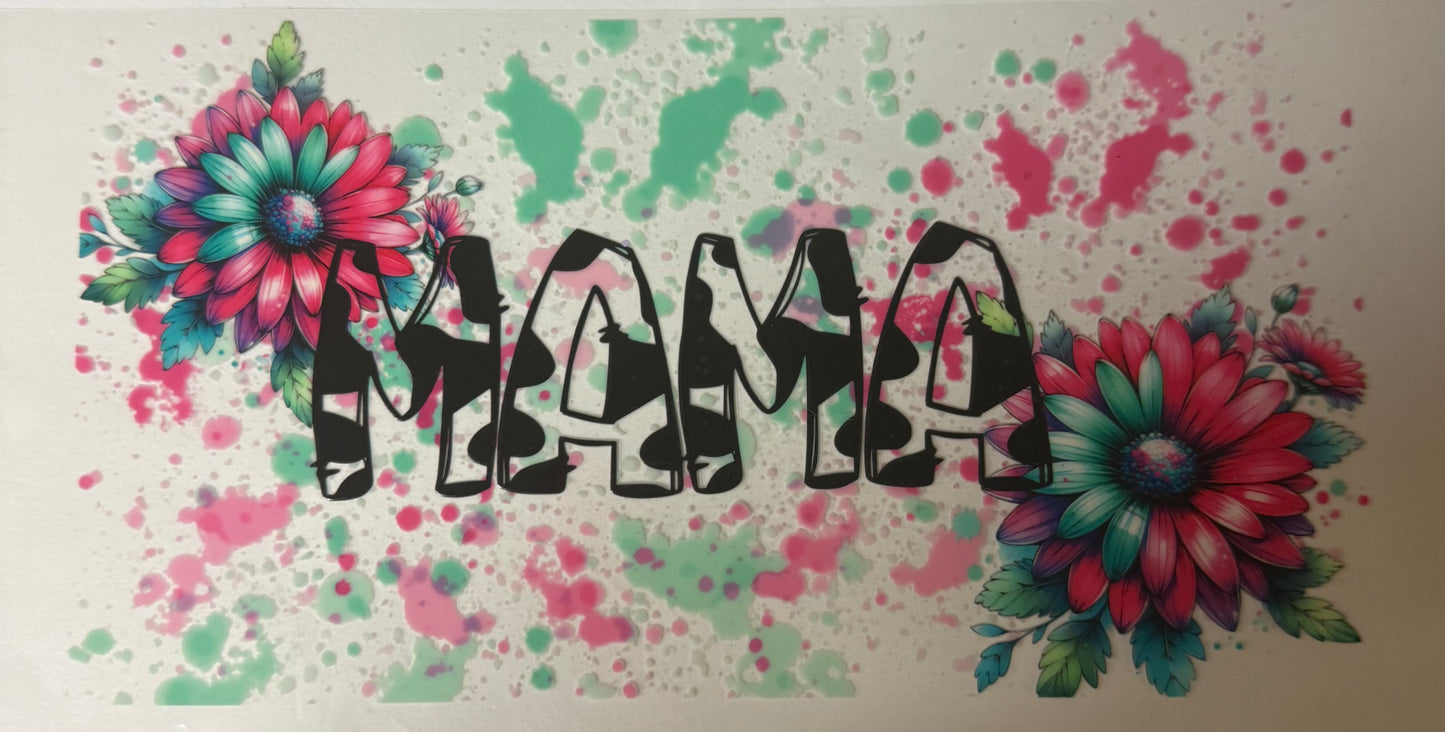 uvdtf transfer wrap sunflower mama with paint splatter