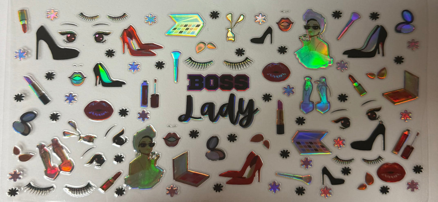 uvdtf transfer wrap holo boss lady
