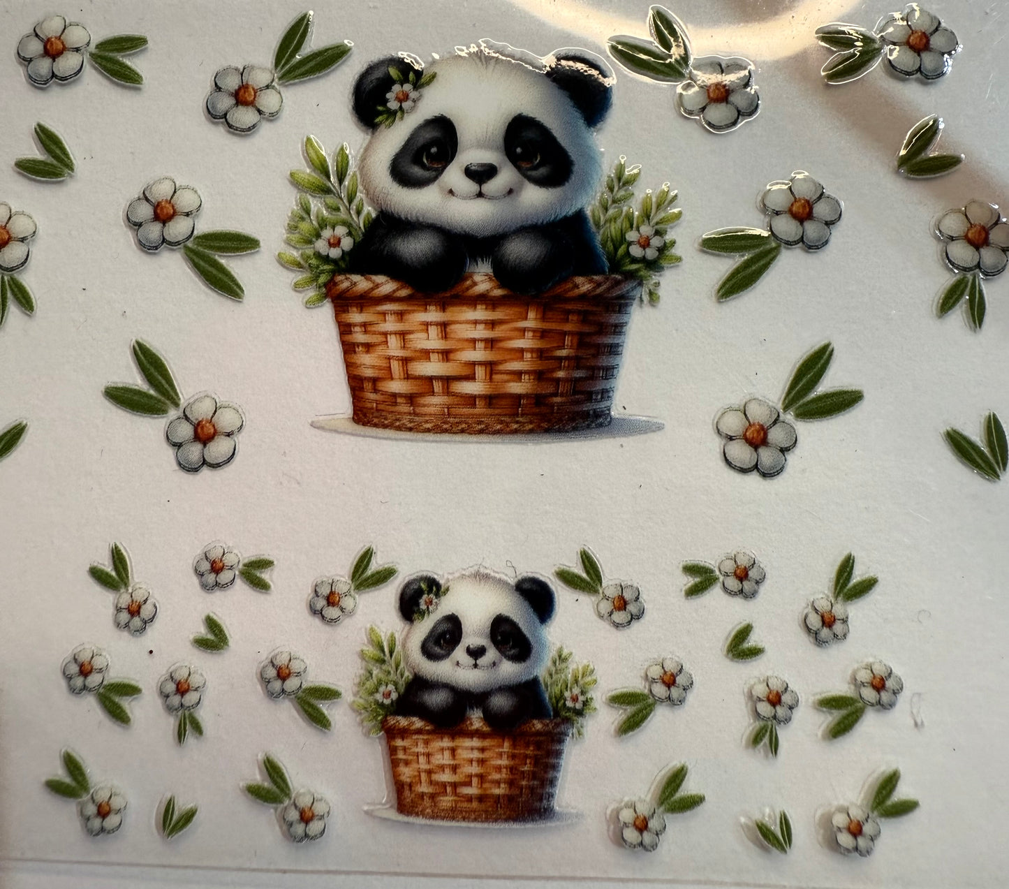 Uvdtf wraps Mini Stanley floral panda in basket