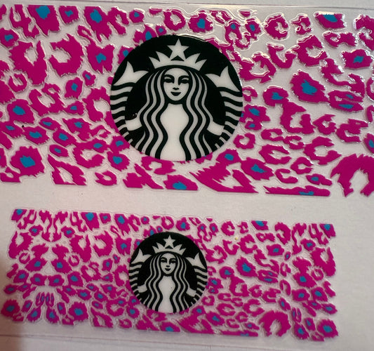 Uvdtf wraps Mini Stanley Starbucks pink cheetah