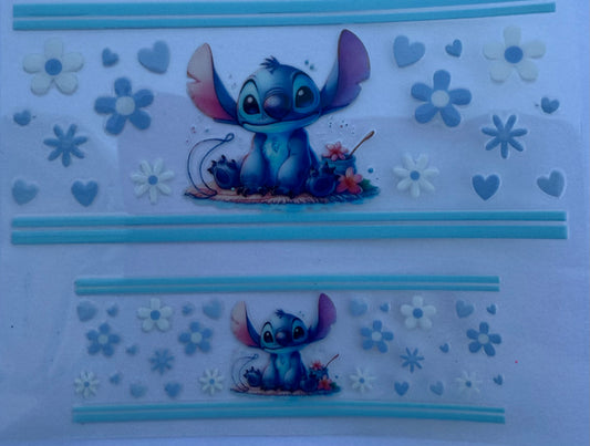 Uvdtf wraps Mini Stanley stitch blue and white floral