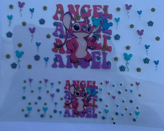 Uvdtf wraps Mini Stanley stitch angel with Mickey floral