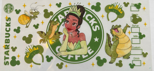 Cup wrap dtf Starbucks Tianna princess and the frog