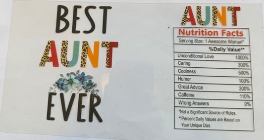 Cup wrap dtf best aunt ever