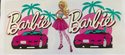 Cup wrap dtf Barbie with pink car