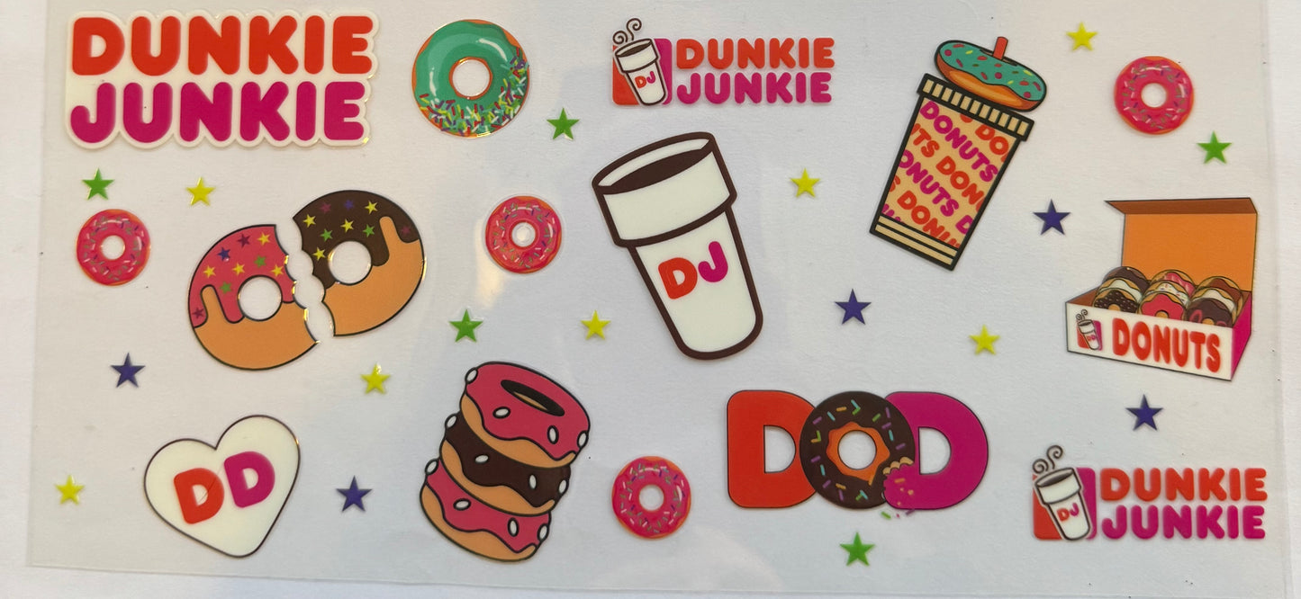 Cup wrap dtf dunkie junkie Dunkin’ Donuts coffee donuts