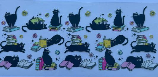 Cup wrap dtf cats books