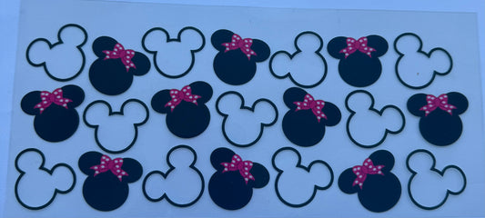 Cup wrap dtf Mickey and Minnie Mouse heads