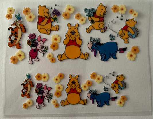 Uvdtf wraps Mini Stanley Winnie the Pooh  with friend and floral