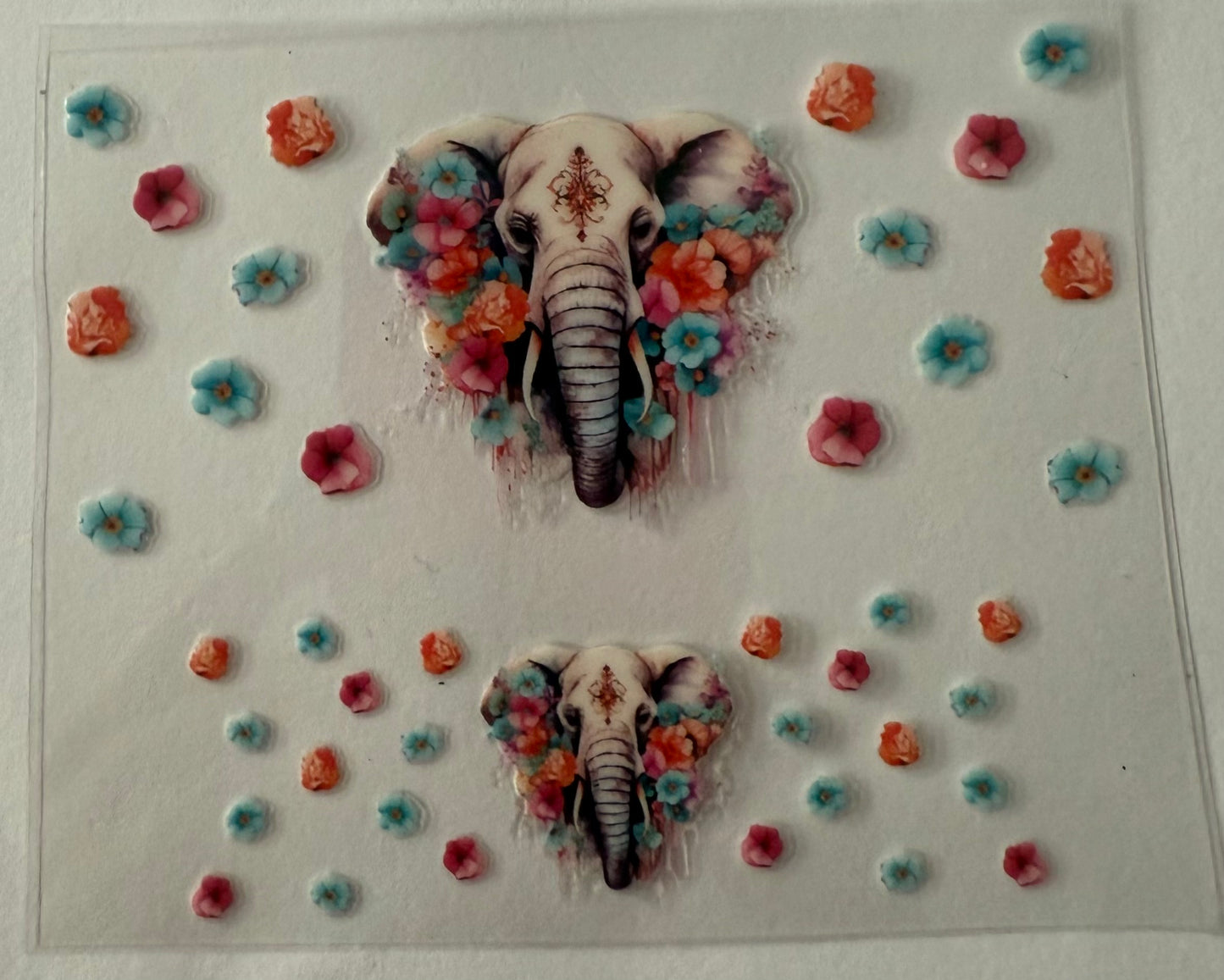 Uvdtf wraps Mini Stanley realistic elephant with floral