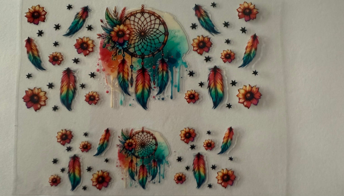 Uvdtf wraps Mini Stanley dream catcher feathers sunflower