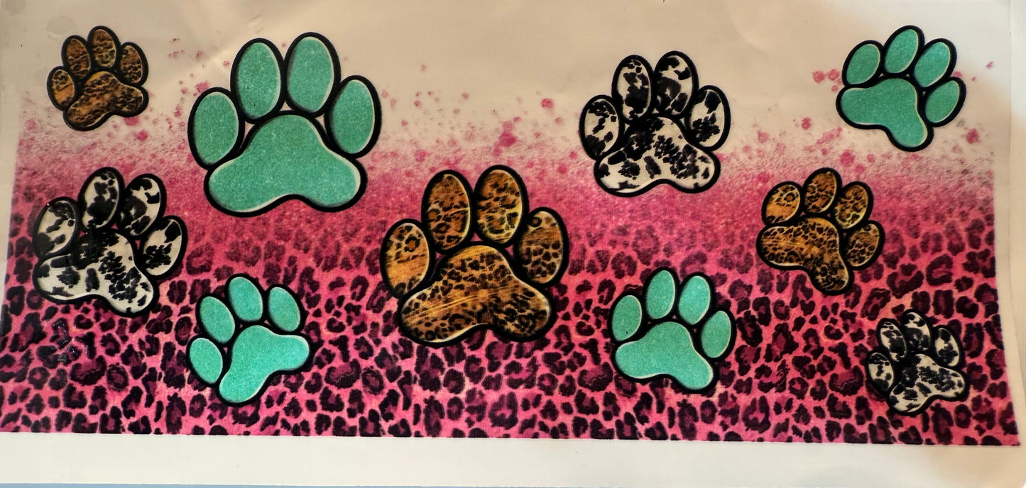 Cup wrap dtf paw print