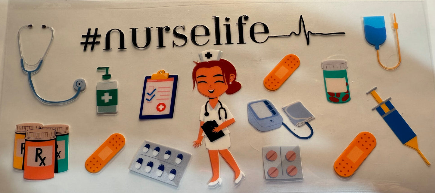 Cup wrap dtf nurse life