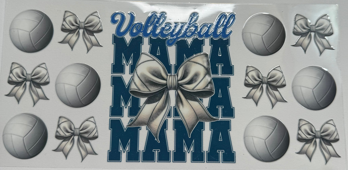 Cup wraps uvdtf Volleyball mama bow sports