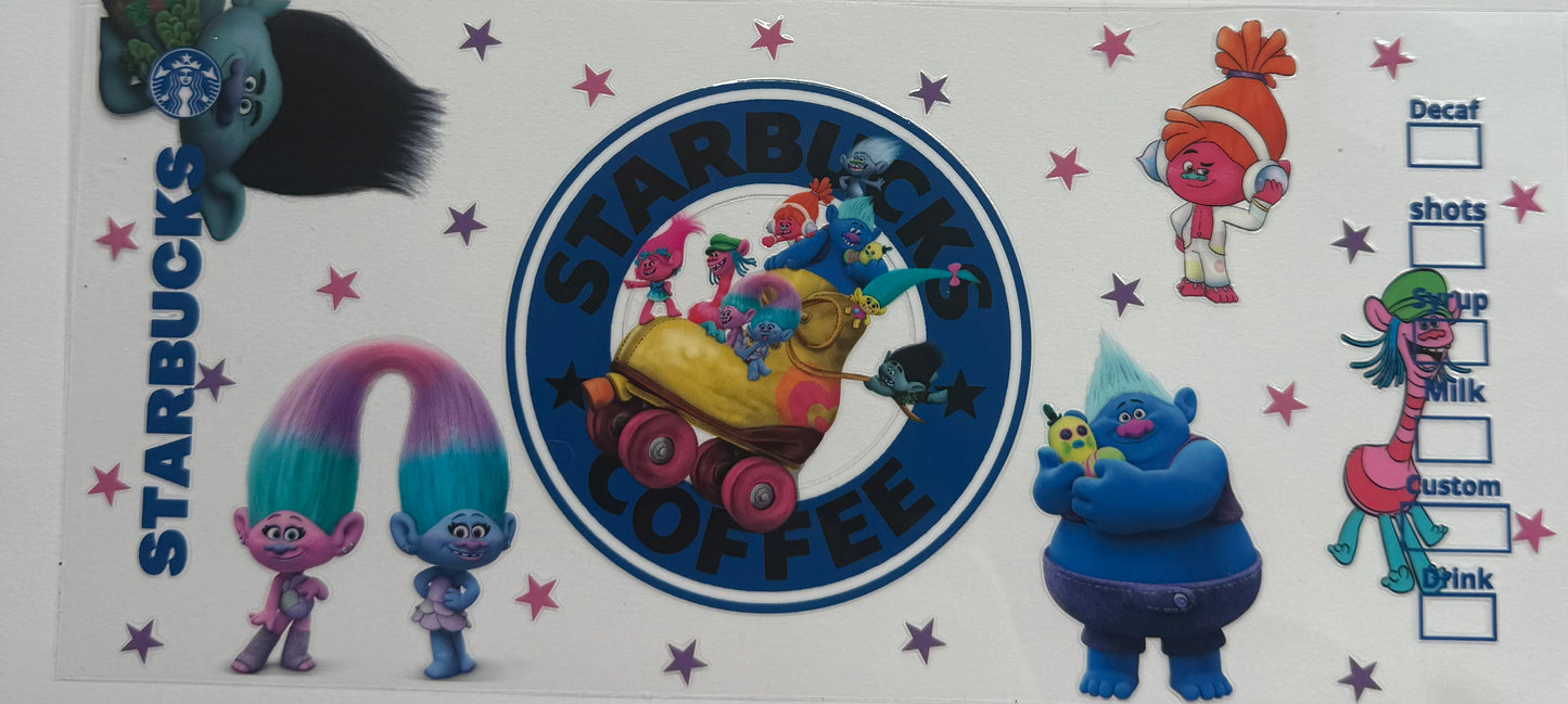 Cup wraps uvdtf Starbucks coffee trolls