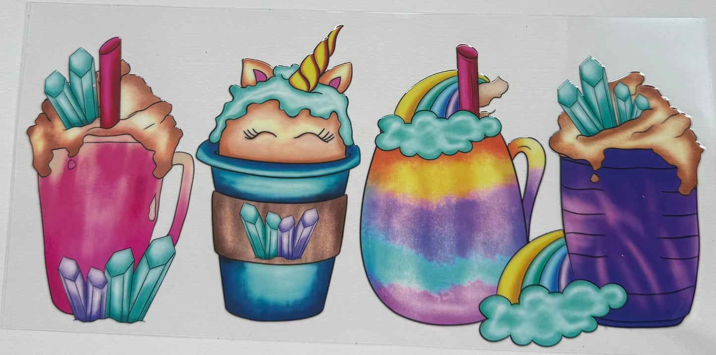 Cup wraps uvdtf unicorn drinks