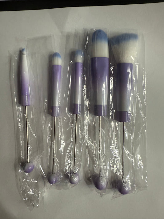 Beadable 5pc make up brush set