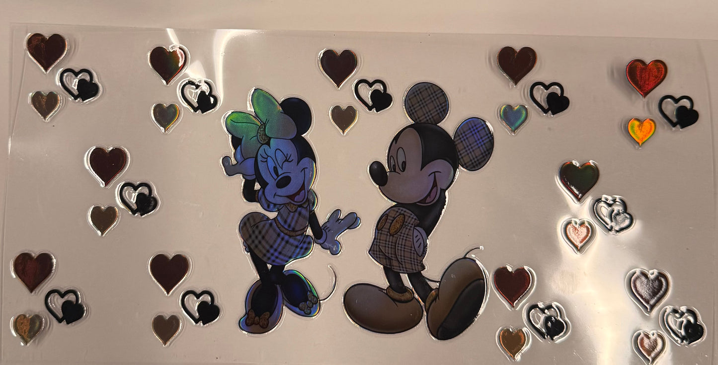 Cup wraps uvdtf holo Mickey and Minnie with hearts