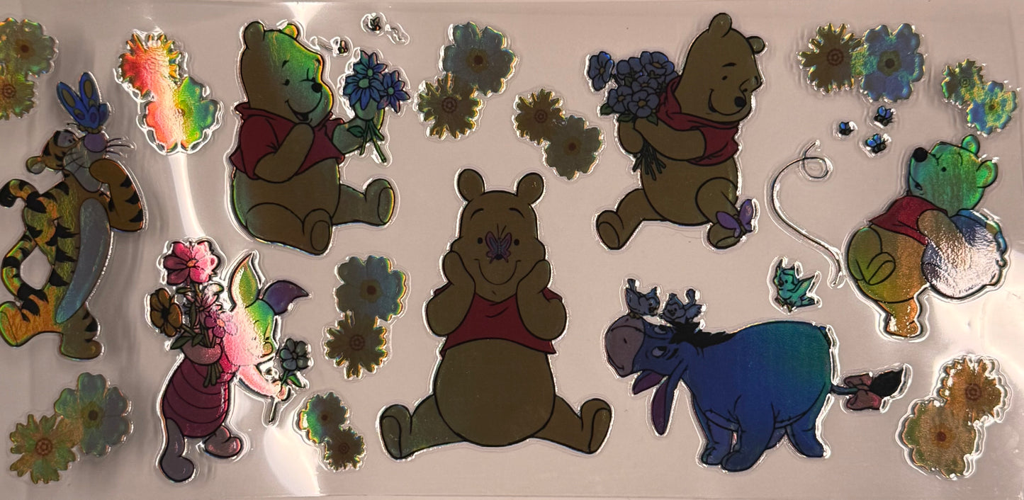 Cup wraps uvdtf Holo Winnie the Pooh with floral