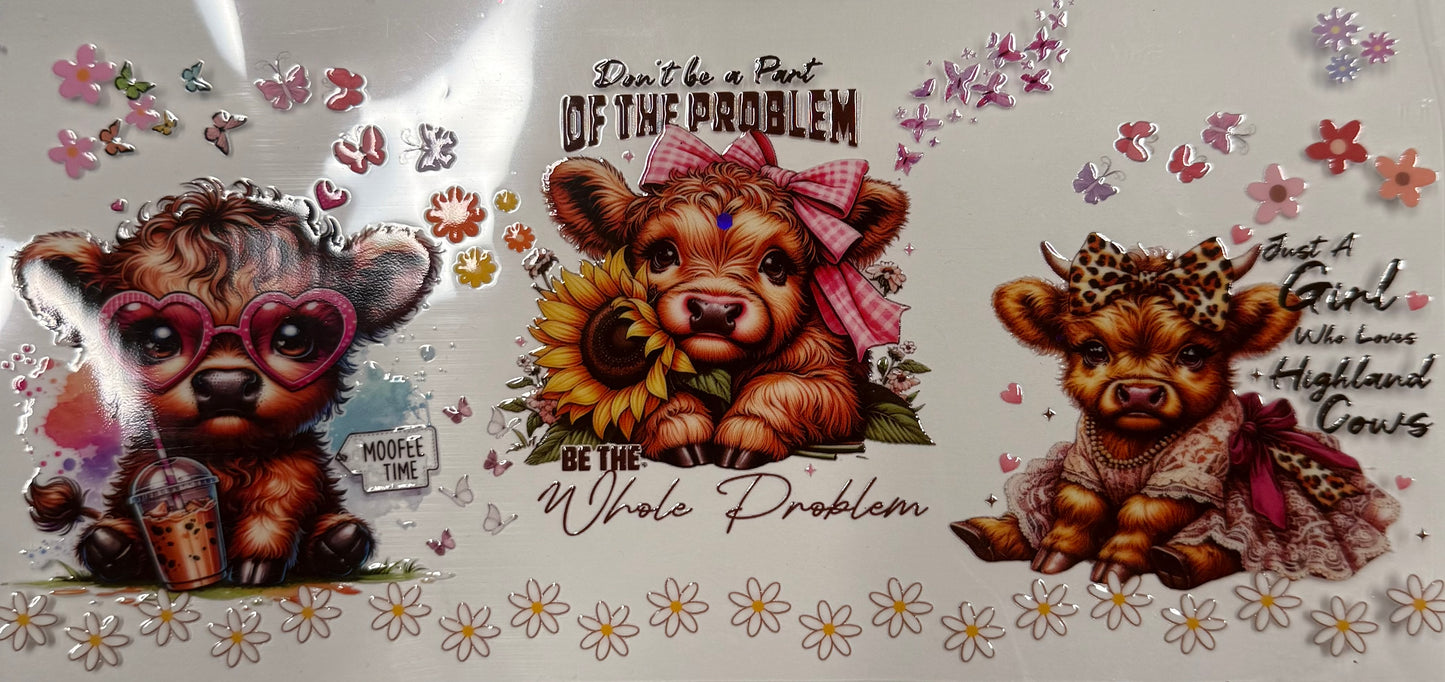 Cup wraps uvdtf Highlands cows be the problem coffee floral