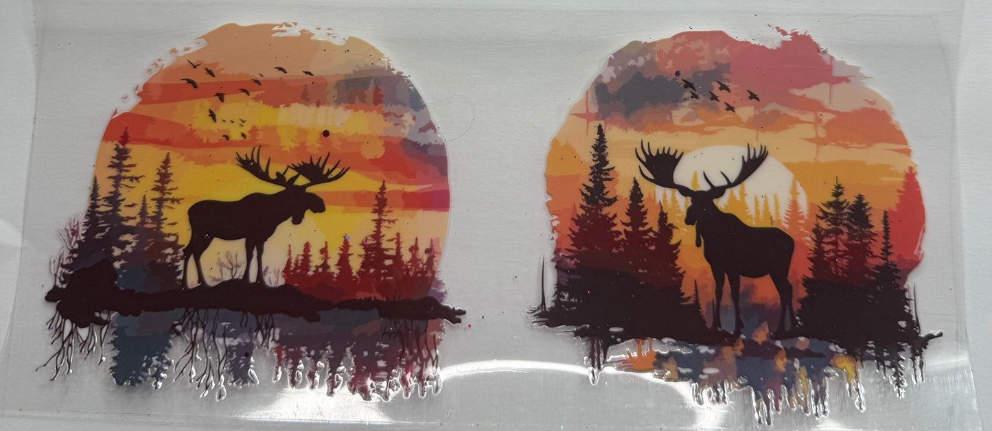 Cup wraps uvdtf sunset with moose