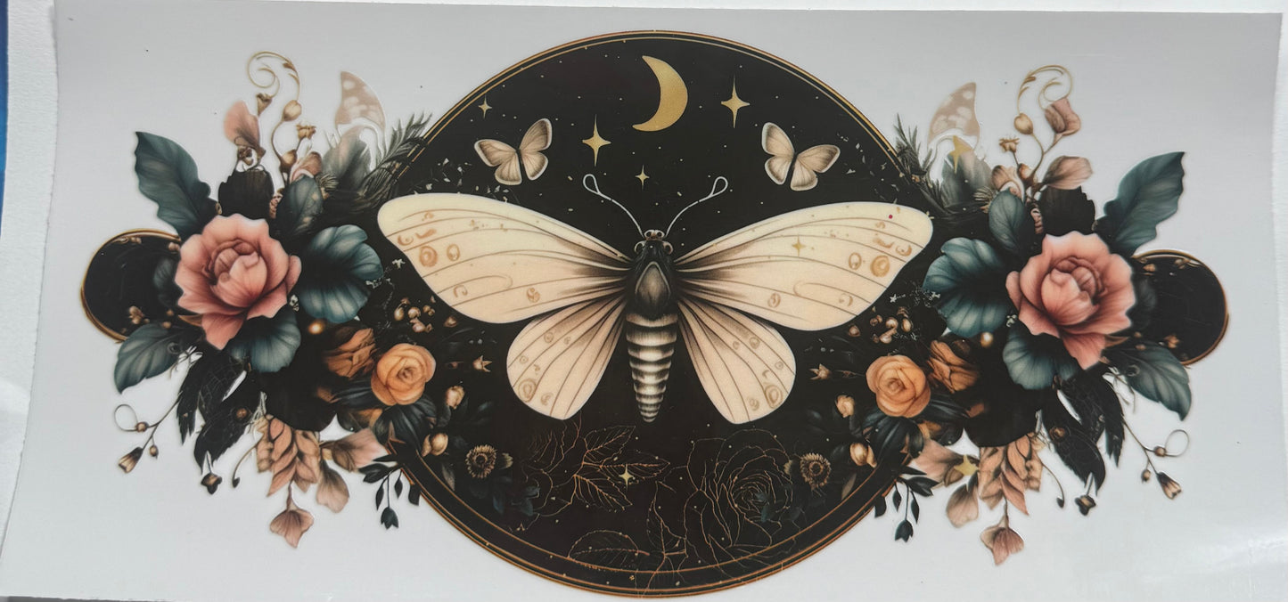Cup wraps uvdtf butterfly moon floral