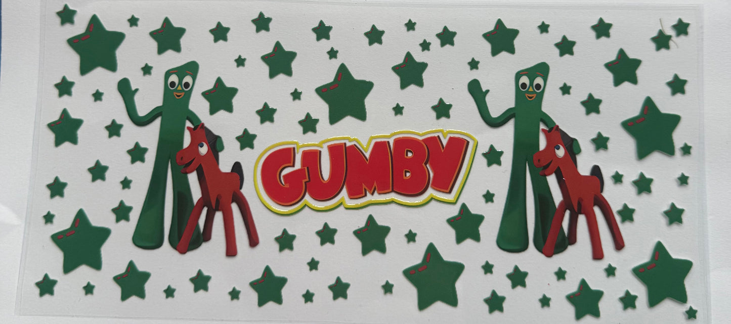 Cup wraps uvdtf Gumby with stars