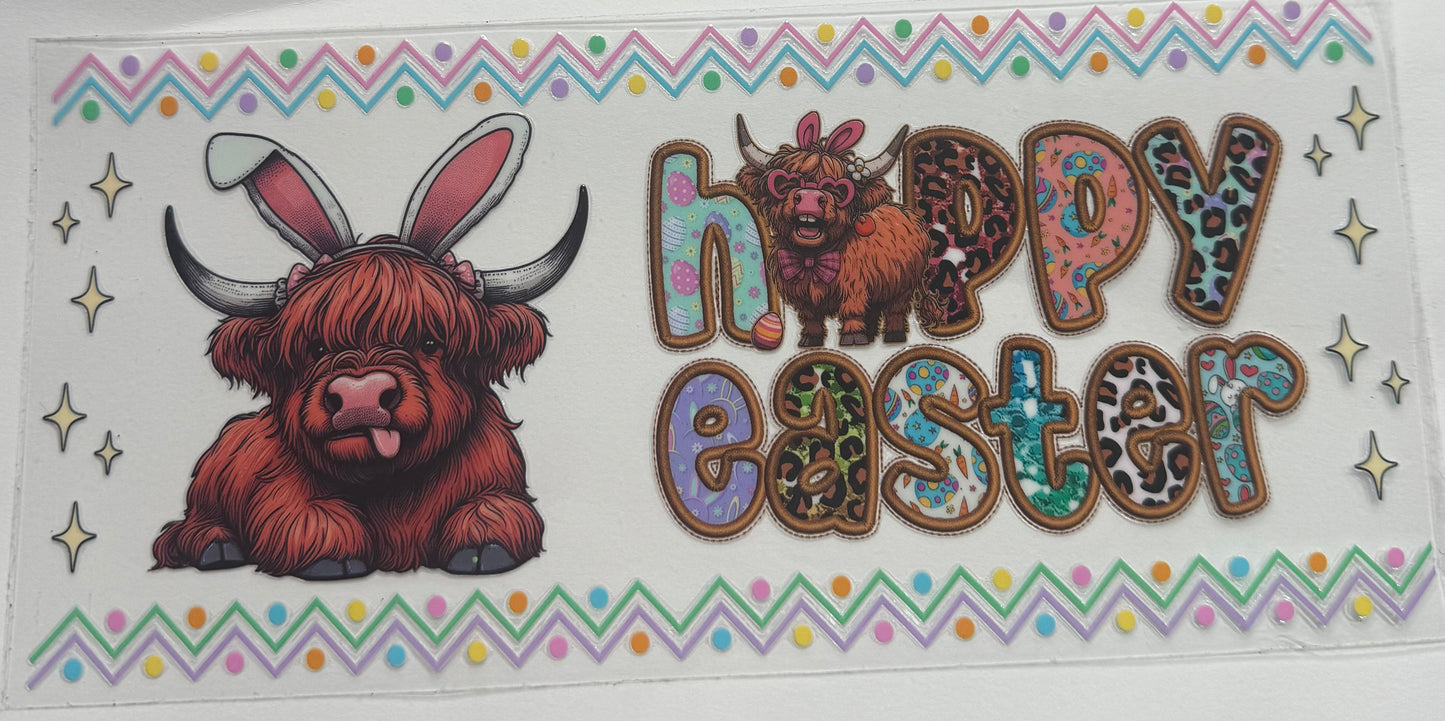 Cup wraps uvdtf waster highland cow