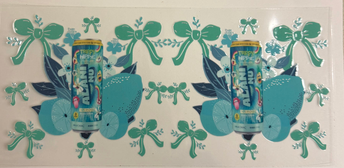 Cup wraps uvdtf Alani trippy hippie with green bows